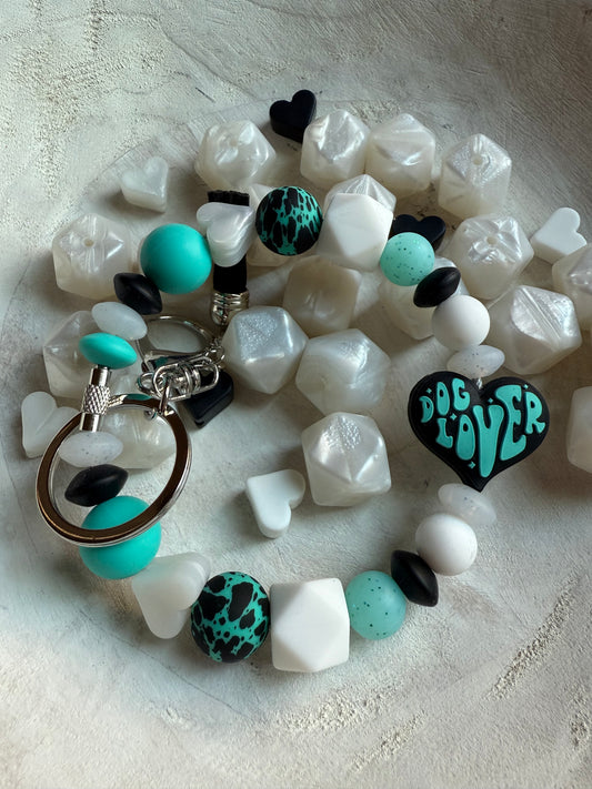 Teal Dog Lover Wristlet